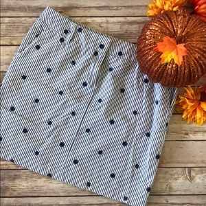 BRITISH KHAKI Nautical Pinstripe Mini Skirt